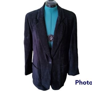 Vintage Henri Bendel Black Corduroy Blazer Size 14